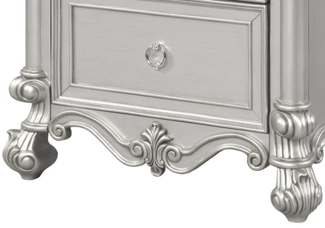 Adriana Transitional Style Nightstand In Silver Finish Wood | Cosmos - 1075SIAD2 - Home Elegance USA - 3