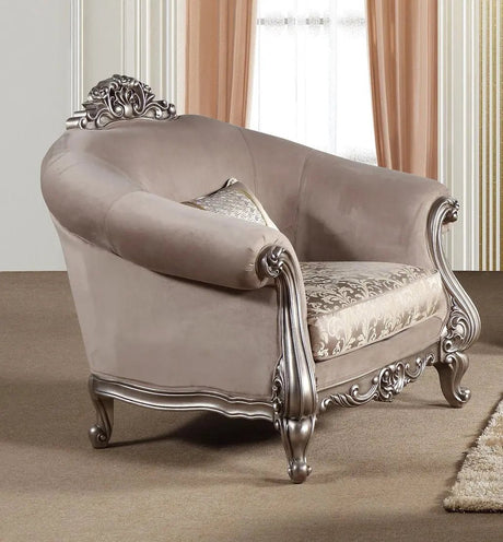 Cristina Traditional Style Chair In Silver Finish Wood | Cosmos - 3037SICRI - Home Elegance USA - 1