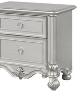 Adriana Transitional Style Nightstand In Silver Finish Wood | Cosmos - 1075SIAD2 - Home Elegance USA - 1