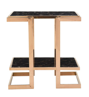 Dayna Modern Style Marble End Table With Metal Base | Cosmos