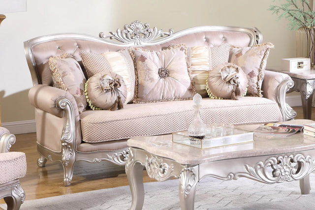 Daisy Traditional Style Sofa In Pearl Finish Wood | Cosmos - 3035BGDAI - Home Elegance USA - 1