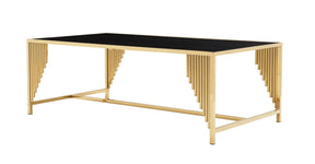 Belva Modern Style Marble Coffee Table With Metal Base | Cosmos