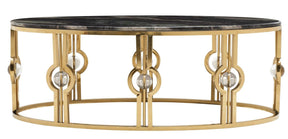 Anika Modern Style Marble Coffee Table With Metal Base | Cosmos