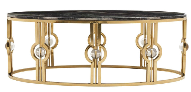 Anika Modern Style Marble Coffee Table With Metal Base | Cosmos - 4095GBANI - Home Elegance USA - 1