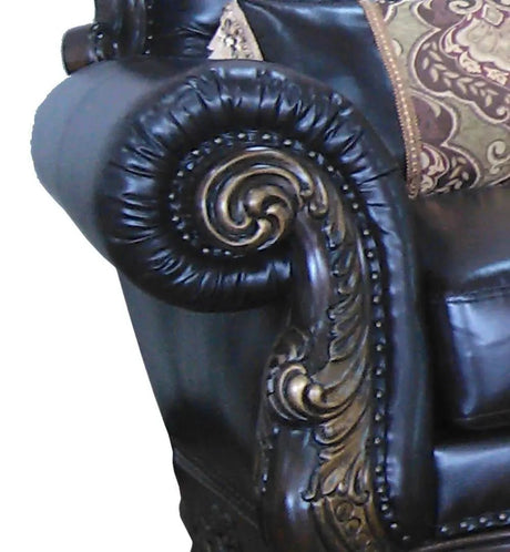 Britney Traditional Style Sofa In Cherry Finish Wood | Cosmos