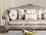 Cristina Traditional Style Sofa In Silver Finish Wood | Cosmos | Home Elegance USA