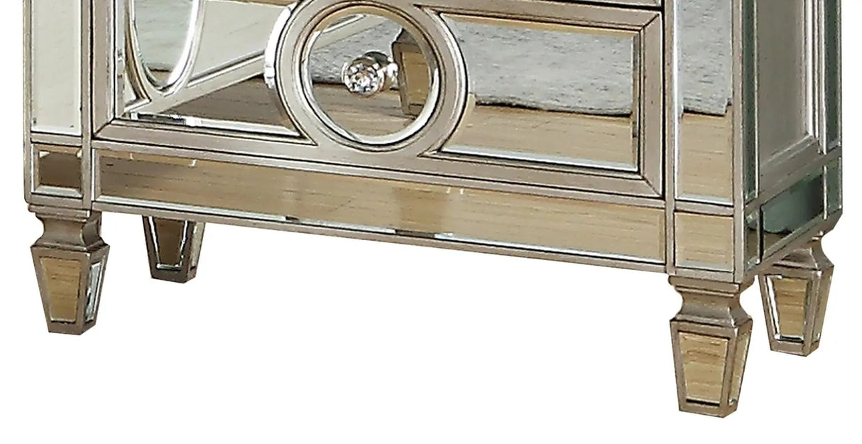 Brooklyn Contemporary Style Nightstand In Silver Finish Wood | Cosmos | Home Elegance USA