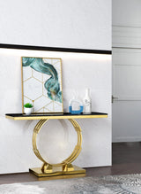 Alisa Modern Style Marble Console Table With Metal Base | Cosmos - 2032GBALI - Home Elegance USA - 2