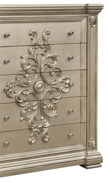 Alicia Transitional Style Chest In Beige Finish Wood | Cosmos - 1070GOALI - Home Elegance USA - 1