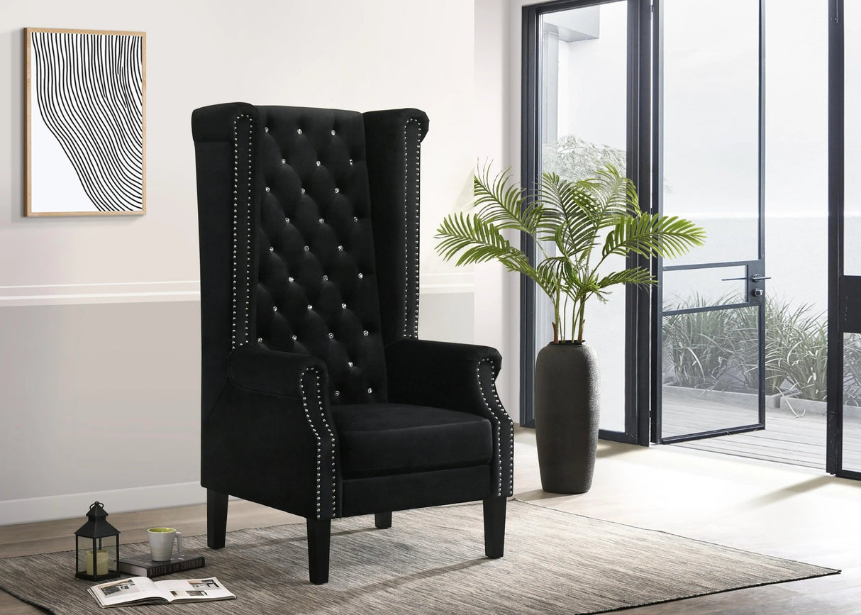 Bollywood Transitional Style Black Accent Chair | Cosmos - 3037BLKBOL - Home Elegance USA - 2