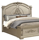 Alicia Transitional Style Queen Bed In Beige Finish Wood | Cosmos - 1061GOALI - Home Elegance USA - 1