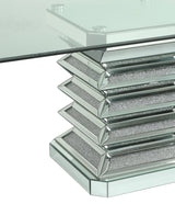 Ava Modern Style Dining Table In Silver And Glass | Cosmos - 2020SIAVA - Home Elegance USA - 4