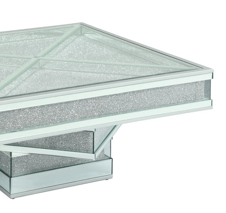 Ava Modern Style Glass Coffee Table With Silver Fiinish | Cosmos - 4093SIAVA - Home Elegance USA - 2