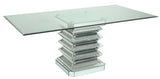 Ava Modern Style Dining Table In Silver And Glass | Cosmos - 2020SIAVA - Home Elegance USA - 1