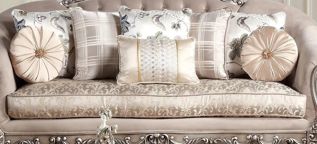 Cristina Traditional Style Sofa In Silver Finish Wood | Cosmos - 3035SICRI - Home Elegance USA - 5