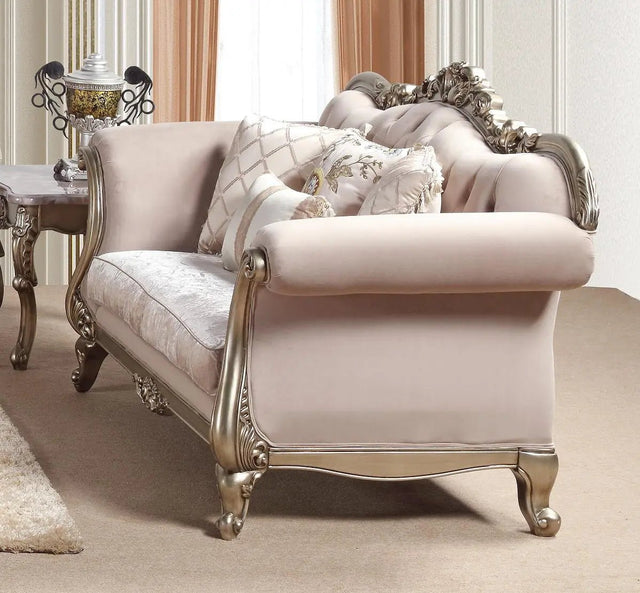 Ariana Traditional Style Loveseat In Champagne Finish Wood | Cosmos - 3036PEARI - Home Elegance USA - 1