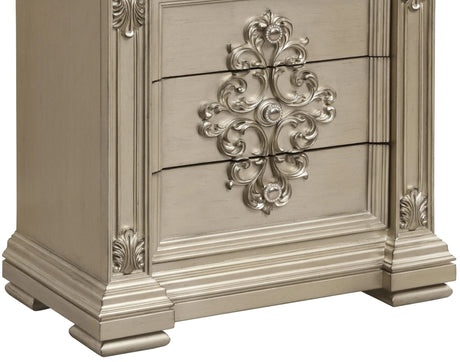 Alicia Transitional Style Nightstand In Beige Finish Wood | Cosmos - 1075GOALI - Home Elegance USA - 4