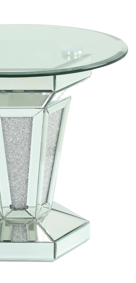 Diva Modern Style Glass End Table With Silver Fiinish | Cosmos - 4095SIDIV - Home Elegance USA - 3