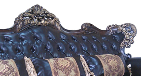 Britney Traditional Style Sofa In Cherry Finish Wood | Cosmos