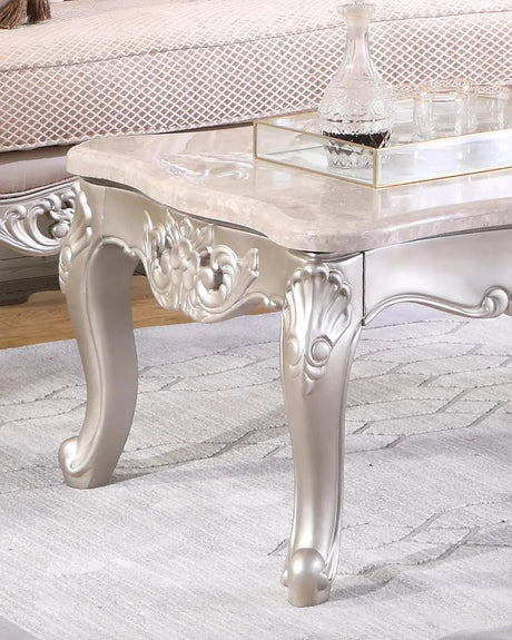 Daisy Traditional Style End Table In Pearl Finish Wood | Cosmos - 4090BGDAI - Home Elegance USA - 3