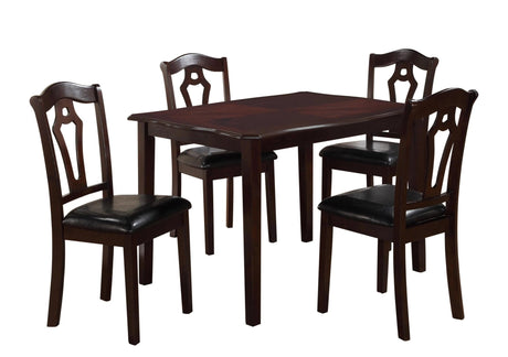 Bell Transitional Style Dining Set In Cherry Finish Wood | Cosmos