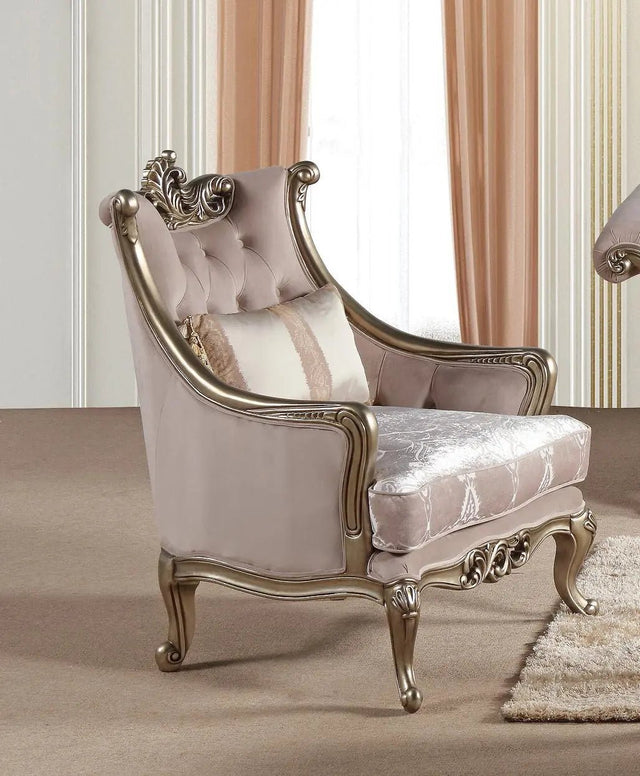 Ariana Traditional Style Chair In Champagne Finish Wood | Cosmos - 3037PEARI - Home Elegance USA - 1