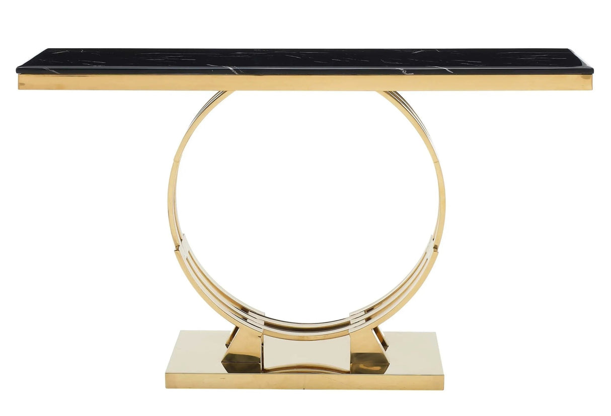 Alisa Modern Style Marble Console Table With Metal Base | Cosmos - 2032GBALI - Home Elegance USA - 1