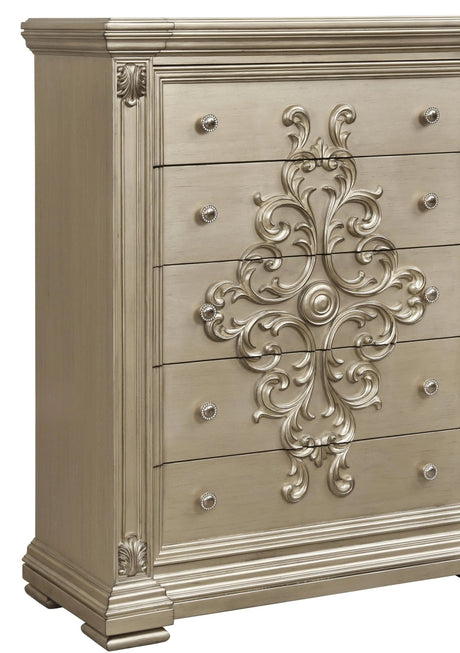 Alicia Transitional Style Chest In Beige Finish Wood | Cosmos - 1070GOALI - Home Elegance USA - 2