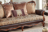 Anne Traditional Style Sofa In Cherry Finish Wood | Cosmos | Home Elegance USA