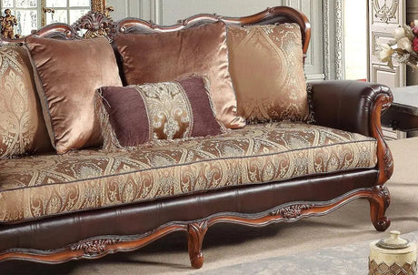 Anne Traditional Style Sofa In Cherry Finish Wood | Cosmos - 3035CHANN - Home Elegance USA - 3