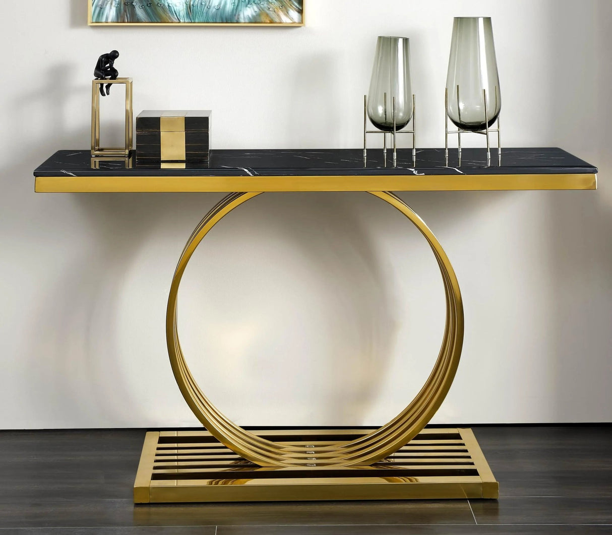 Arlene Modern Style Marble Console Table With Metal Base | Cosmos - 2032GBARL - Home Elegance USA - 6