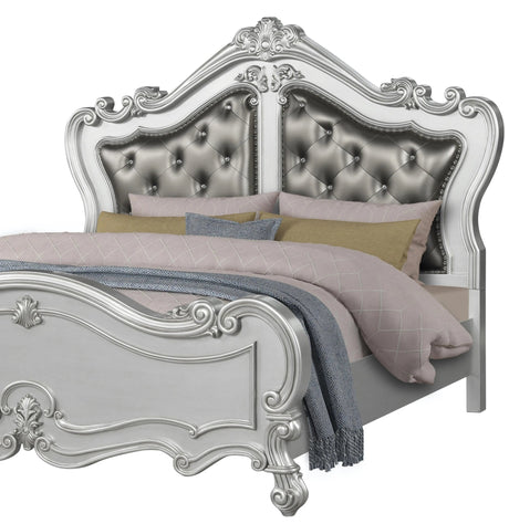 Adriana Transitional Style King Bed In Silver Finish Wood | Cosmos - 1081SIAD2 - Home Elegance USA - 3