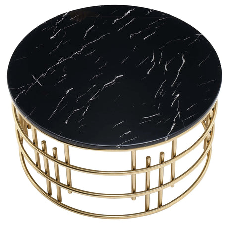 Carissa Modern Style Marble Coffee Table With Metal Base | Cosmos