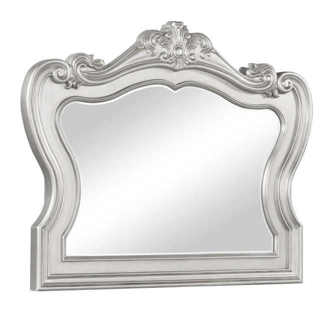 Adriana Transitional Style Mirror In Silver Finish Wood | Cosmos | Home Elegance USA