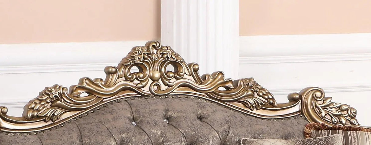 Amelia Traditional Style Loveseat In Bronze Finish Wood | Cosmos | Home Elegance USA