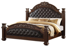 Aspen Traditional Style Queen Bed In Cherry Finish Wood | Cosmos