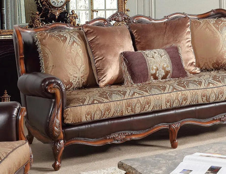 Anne Traditional Style Sofa In Cherry Finish Wood | Cosmos - 3035CHANN - Home Elegance USA - 4