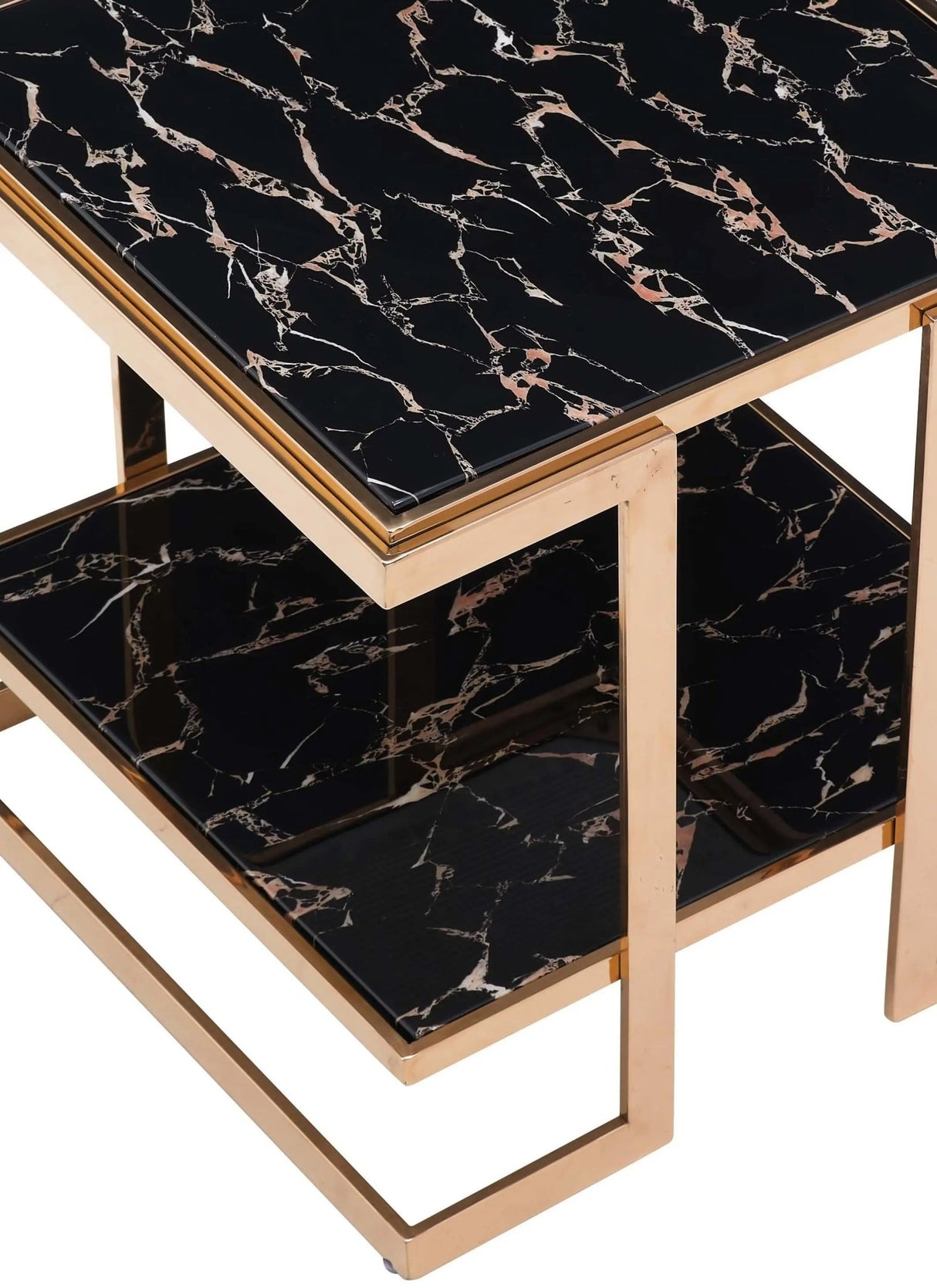 Dayna Modern Style Marble End Table With Metal Base | Cosmos - 4094GBDAY - Home Elegance USA - 4