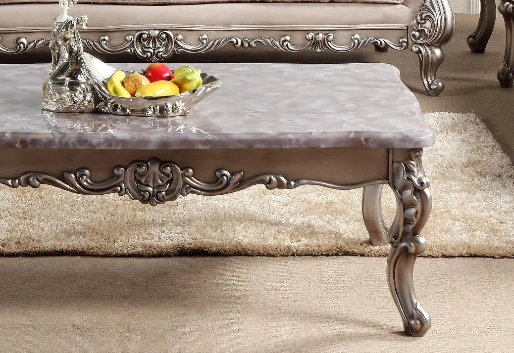 Cristina Traditional Style Coffee Table In Silver Finish Wood | Cosmos - 4093SICRI - Home Elegance USA - 3