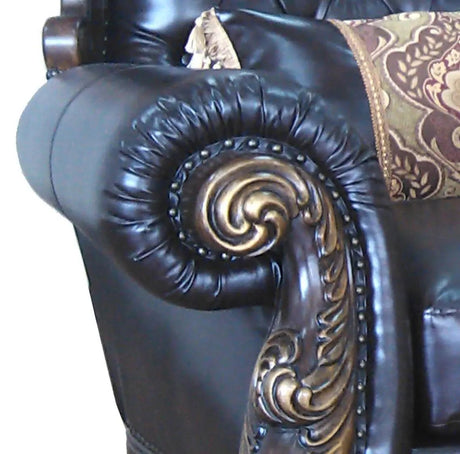Britney Traditional Style Loveseat In Cherry Finish Wood | Cosmos