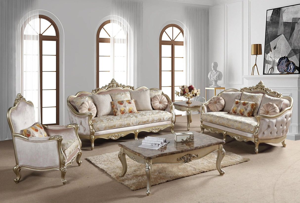 Diana Traditional Style Sofa In Champagne Finish Wood | Cosmos - 3035CGDIA - Home Elegance USA - 2