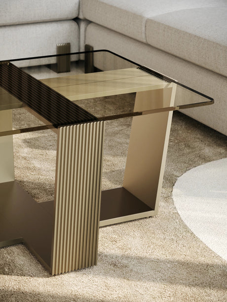 Counter Balance Cocktail Table Smoked Bronze Glass | Caracole Classic