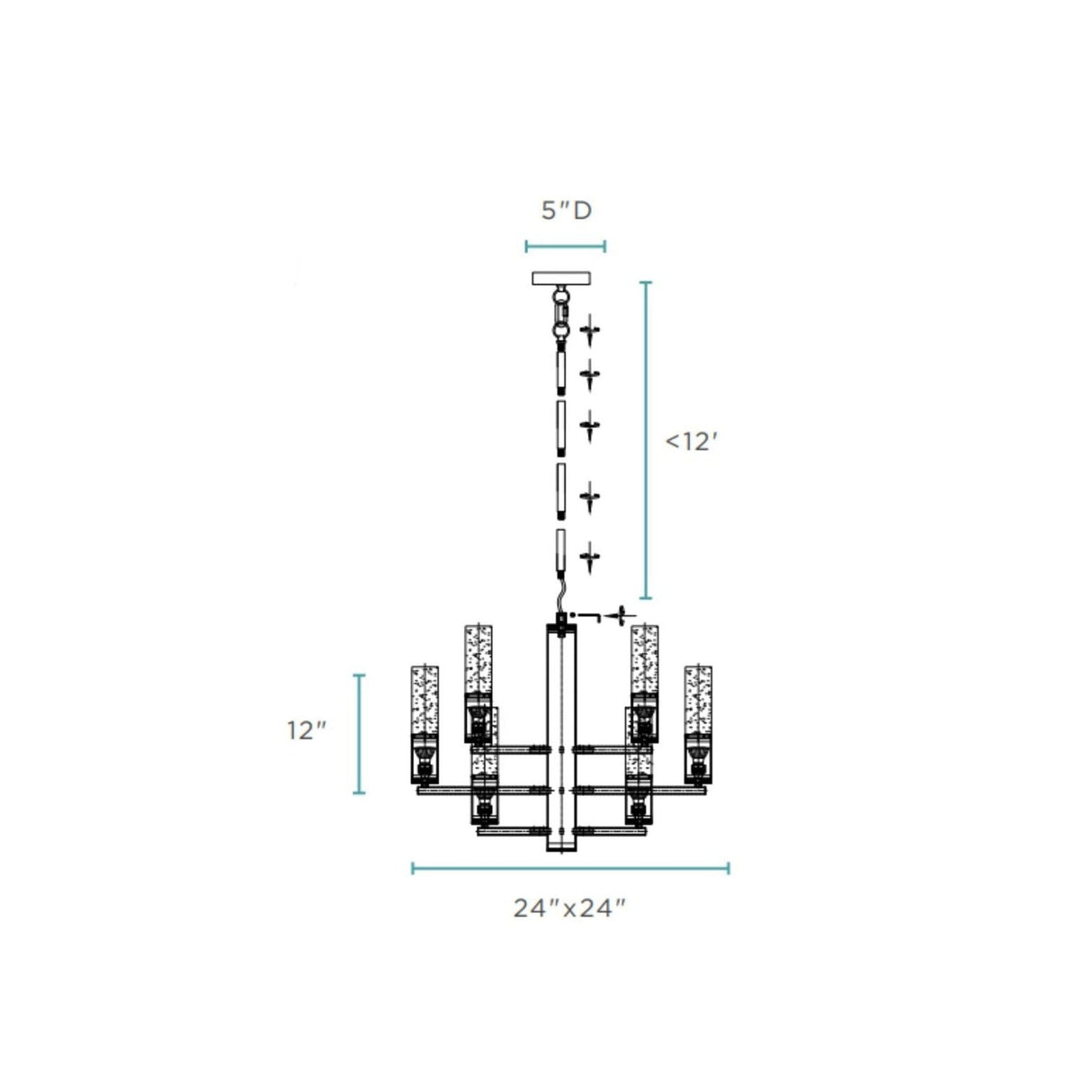 Crystal Cylinders Chandelier // 16 Lights // Dimmable | Finesse - FN - 1168 - Home Elegance USA - 11