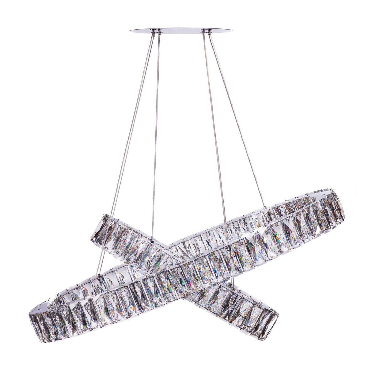 Crystal Elegance Led Chandelier // 2 Ovals | Finesse - CH - 414 - Home Elegance USA - 1