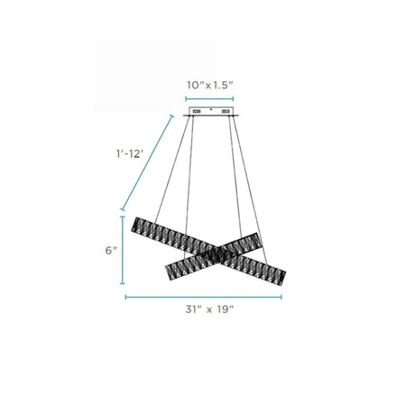 Crystal Elegance Led Chandelier // 2 Ovals | Finesse - CH - 414 - Home Elegance USA - 5