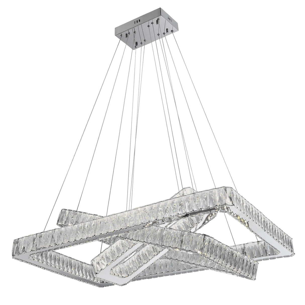 Crystal Elegance Led Chandelier // 3 Rectangles | Finesse - CH - 415 - RE - Home Elegance USA - 1