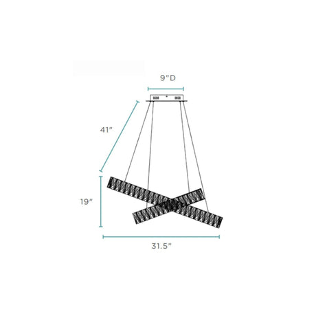 Crystal Elegance Three Ring Chandelier | Finesse - CH - 415 - RO - Home Elegance USA - 5