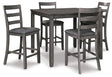 Ashley Gray Bridson Square Counter TBL Set (Set of 5) | Home Elegance USA