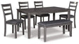 Ashley Gray Bridson RECT DRM Table Set (Set of 6) | Home Elegance USA