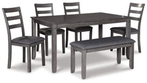 Ashley Gray Bridson RECT DRM Table Set (Set of 6) | Home Elegance USA